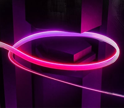 A purple tunnel with white motion lines decorating the interior