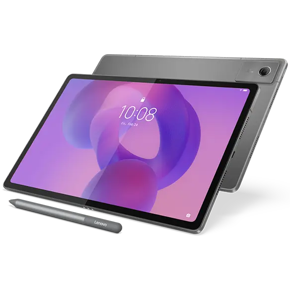 Lenovo Idea Tab Plus tablet – front view showing lock screen, landscape orientation