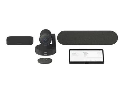 

Logitech Medium Room Solution for Google Meet - Includes Rally conferencecam, Tap touch controller, and Chromebox with mount and cable retention
