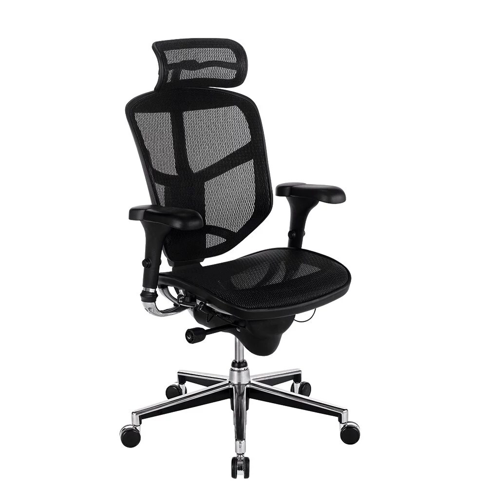 

WorkPro Quantum 9000 Mesh Series High-Back Executive Desk Chair With Headrest, Gray/Black