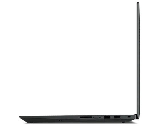 Right-side profile of Lenovo ThinkPad P1 Gen 6 (16″ Intel) mobile workstation, opened 90 degrees, showing edges of display & keyboard, & right-side ports