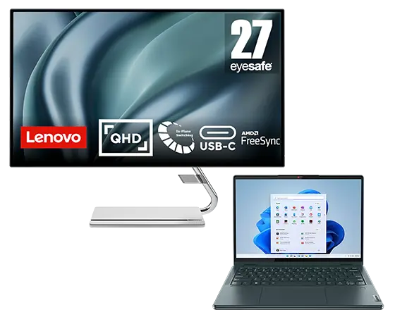 

Lenovo Yoga 6 13 (13.3" Ryzen 5, 16GB, 512GB SSD) + Lenovo Q27h-20 27" 2K-QHD-Monitor (IPS, USB-C) AMD Ryzen™ 5 7530U Processor (2.00 GHz up to 4.50 GHz)/Windows 11 Home 64/512 GB SSD M.2 2242 PCIe TLC