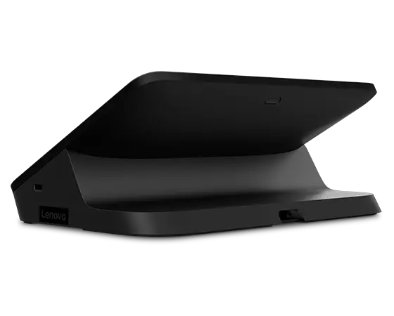 Rear view of Lenovo IP Controller, a 10-point multitouch HD display to control ThinkSmart One for Microsoft Teams Rooms, showing rear ports