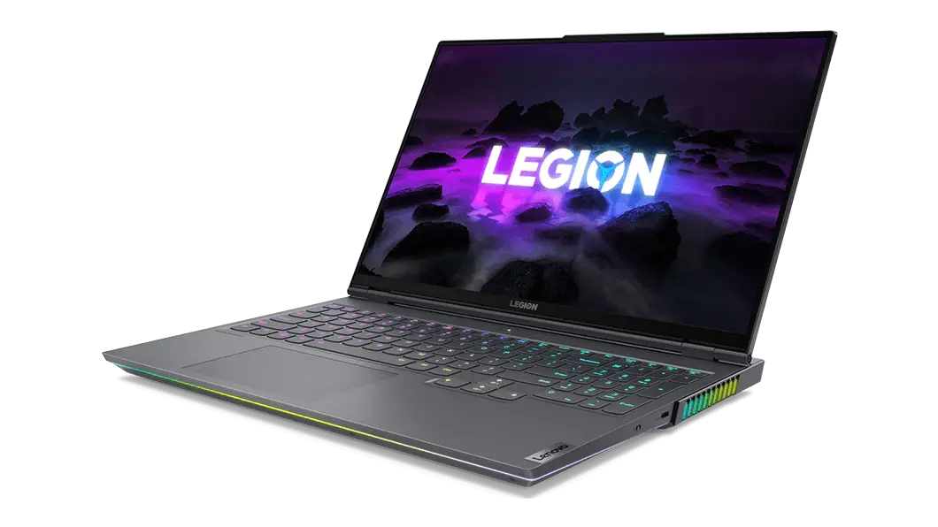 Imagen desde la derecha de la laptop gaming Lenovo Legion 7 6ta Gen (16”, AMD)