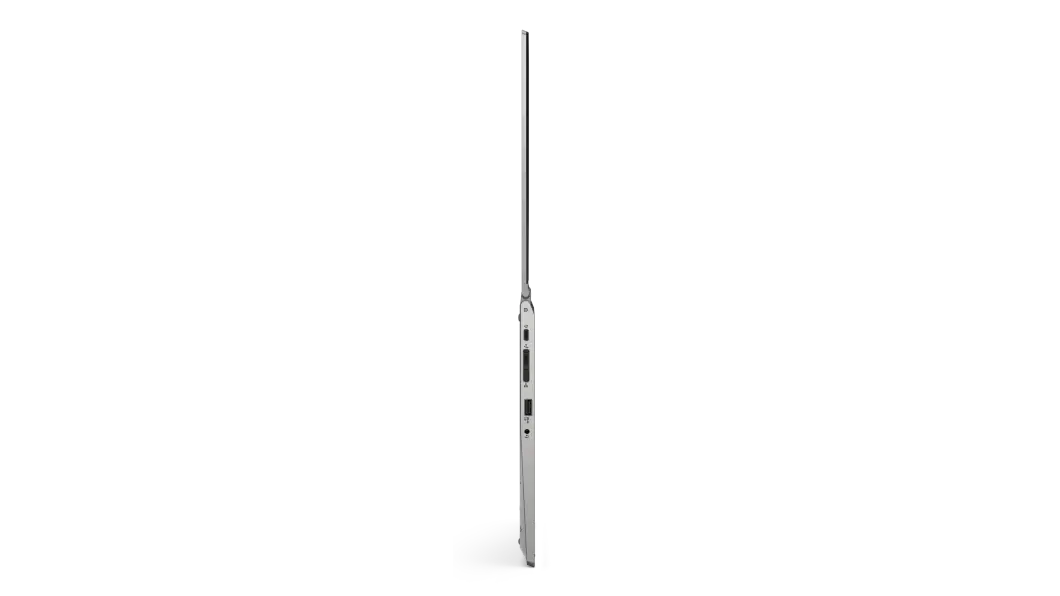 Vista del perfil izquierdo de la laptop Lenovo 2 en 1 ThinkPad L13 Yoga 2da Gen abierta a 180°