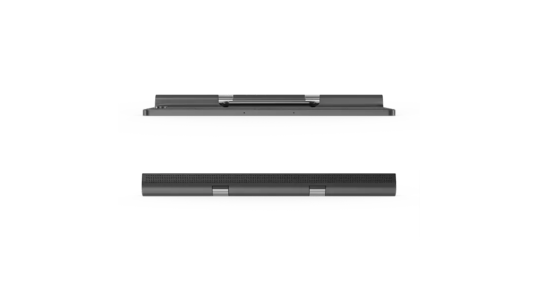 Dos tablets Lenovo Yoga Tab 11: vistas superior e inferior