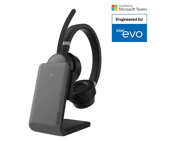 Lenovo Go - Auriculares inalámbricos ANC - Auriculares Bluetooth -  Cancelación activa de ruido - Micrófono giratorio - Certificado Microsoft  Teams