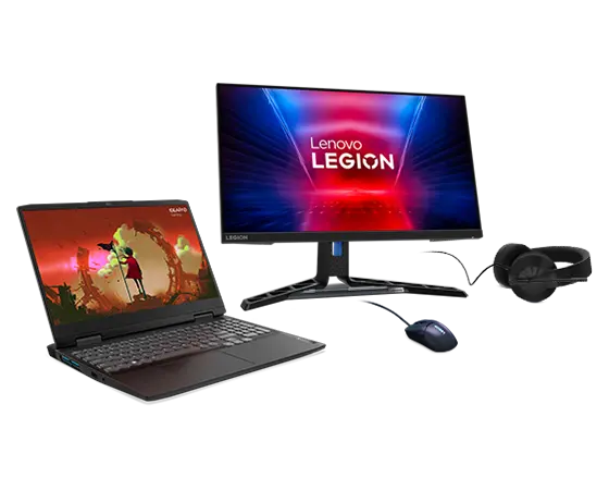 Lenovo IdeaPad Gaming 3 15ARH7 R5 16G 512G NOS + Legion Y25-30 + Legion M300s + Legion H200 AMD Ryzen 5 6600H Processor (3.30 GHz up to 4.50 GHz)/No Operating System/512 GB SSD