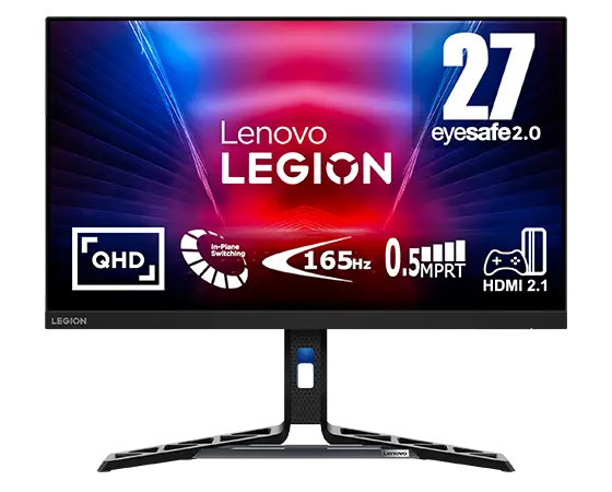 Legion Y27q-30 27“ QHD Monitor with Eyesafe (NearEdgeless, 0.5ms MPRT, HDMI  DP Audio Out, Tilt/Swivel/Lift/Pivot)