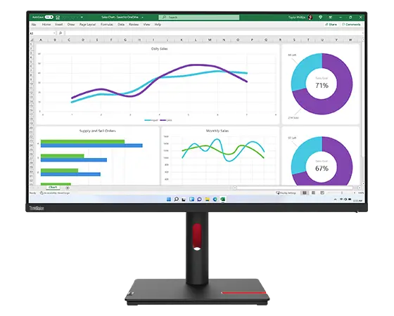 ThinkVision T27hv-20 27 QHD USB-C-Docking Monitor for video conferencing