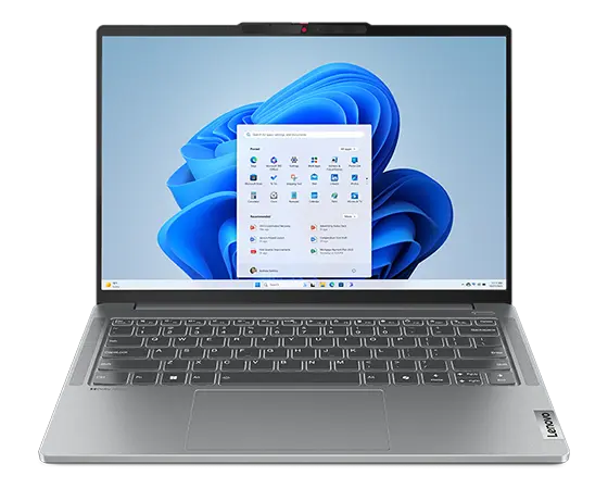 Front-facing view of Lenovo IdeaPad Pro Gen 9 14 inch laptop, showcasing Windows 11 Pro start menu on the screen.
