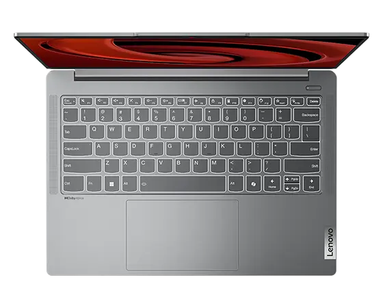 IdeaPad Pro 5 Gen 9 (14” AMD) top view of keyboard with the screen visible