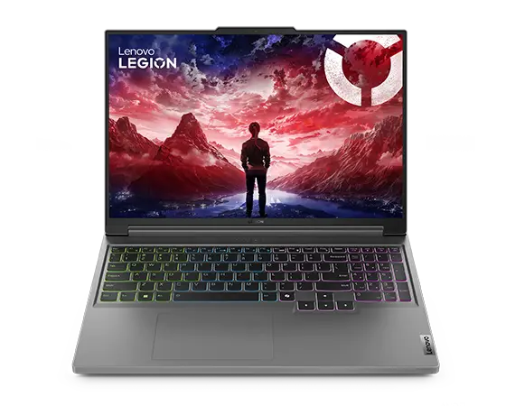 Legion Slim 5 Gen 9 (16 AMD) -mallin etunäkymä, avattuna