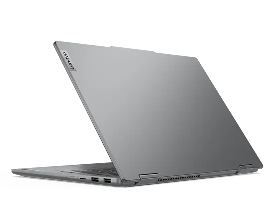 Lenovo IdeaPad 5 2 in 1 Gen 9 (14” Intel) aperto con vista posteriore rivolta a sinistra