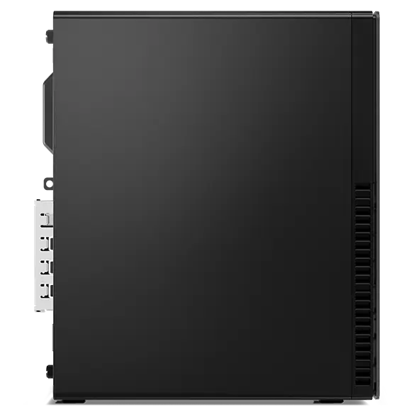 Left side view of Lenovo ThinkCentre M70s Gen 5 small form factor desktop.