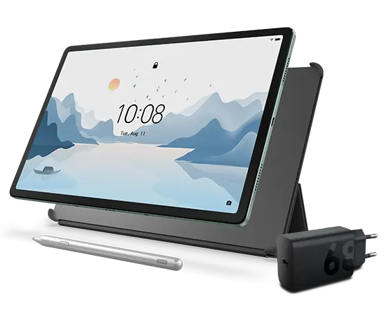 Lenovo Tab P12 with Matte Display (8GB 128GB) (Wifi) - Sage Green + Pen, Folio (Grey) & Charging Adaptor Processador MediaTek Dimensity 7050 (2,60 GHz )/Android 13 or Later/128 GB UFS 2.2