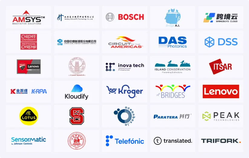 Logos of Lenovo's clients who use AI.