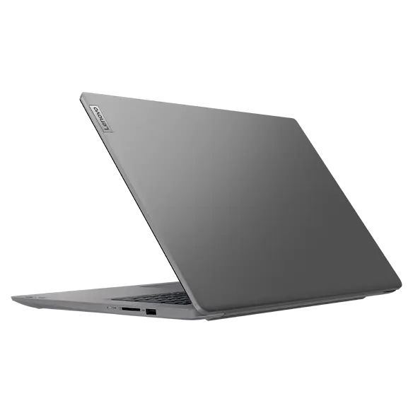 Lenovo V17 Gen 4 laptop:  left rear view with lid open