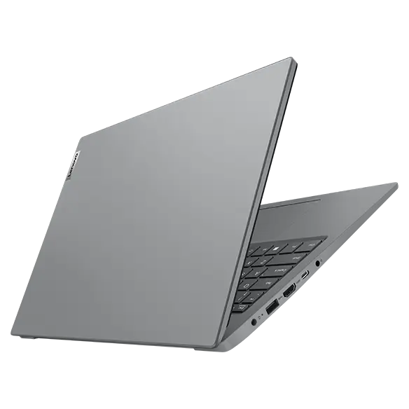 Lenovo V15 Gen 4 laptop: right, rear view with lid open