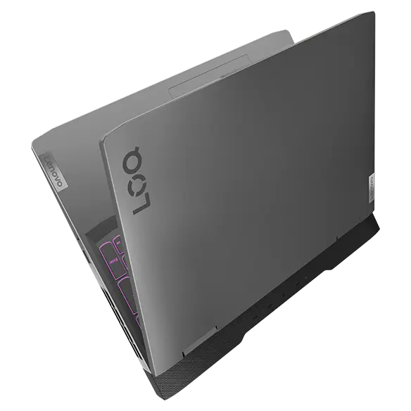 Semi-closed Lenovo LOQ 16APH8 laptop, top cover view