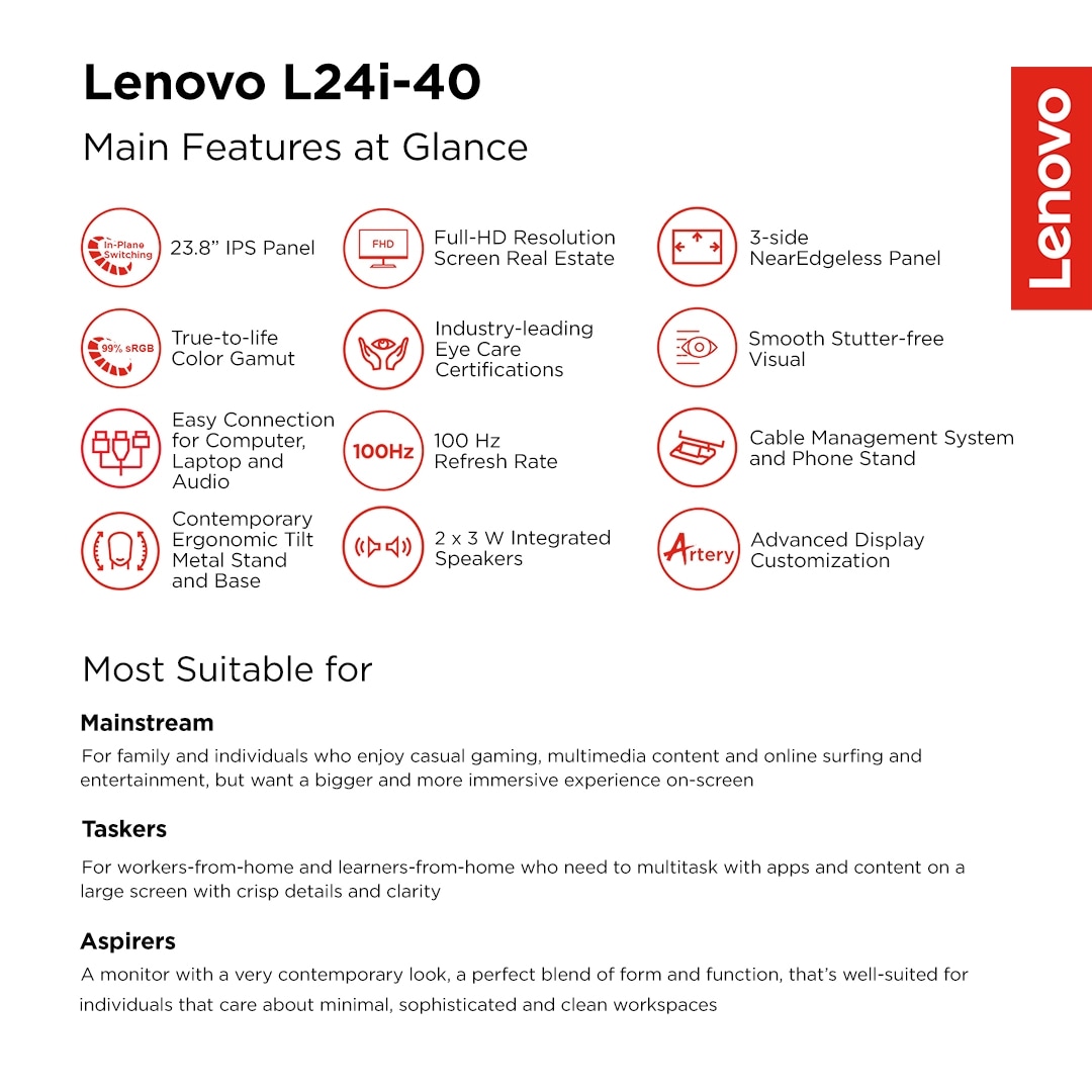 Lenovo L24i-40 60.45cms (23.8) Monitor