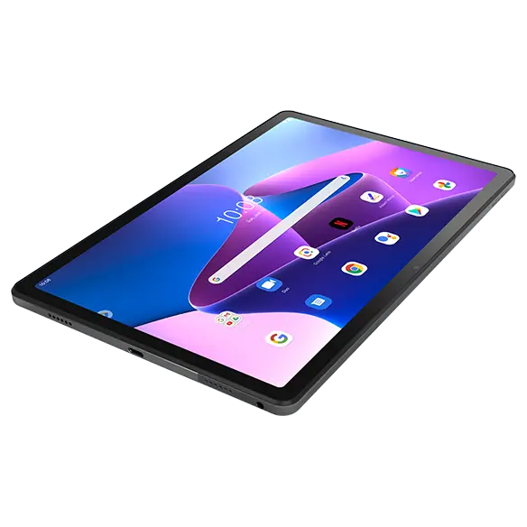 Lenovo Tab M10 Plus Gen 3 2023 tablet lying flat with display on