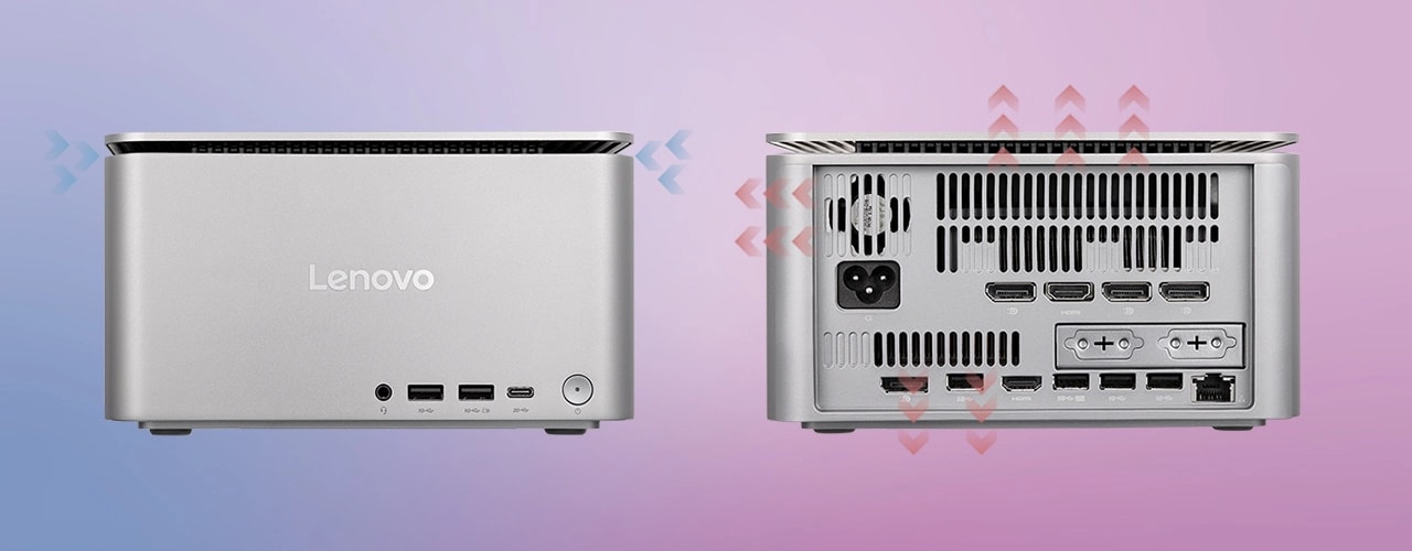 Lenovo ThinkCentre Neo Ultra USFF mit bis zu 4 Lüftern hält das System kühl und effizient.