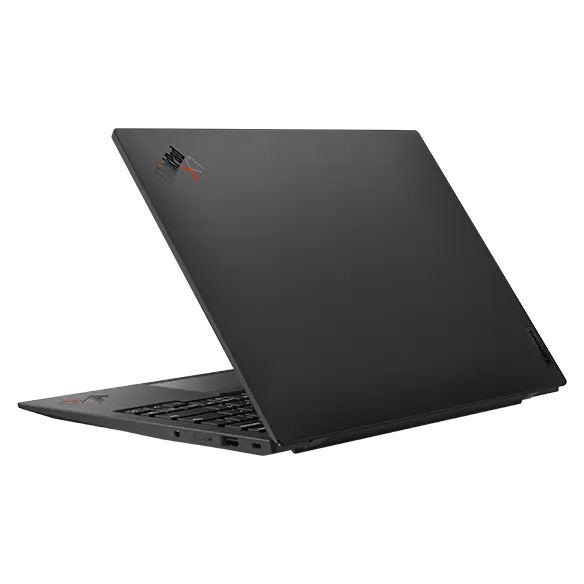Lenovo ThinkPad X1 Carbon laptop: Bottom view, lid open flat