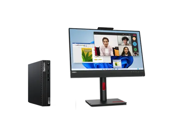 Lenovo M75q + Monitor Tiny-in-One Processore AMD Ryzen™ 5 5600GE (da 3,4 GHz fino a 4,4 GHz)/Windows 11 Pro 64/512 GB SSD M.2 2280 PCIe TLC Opal