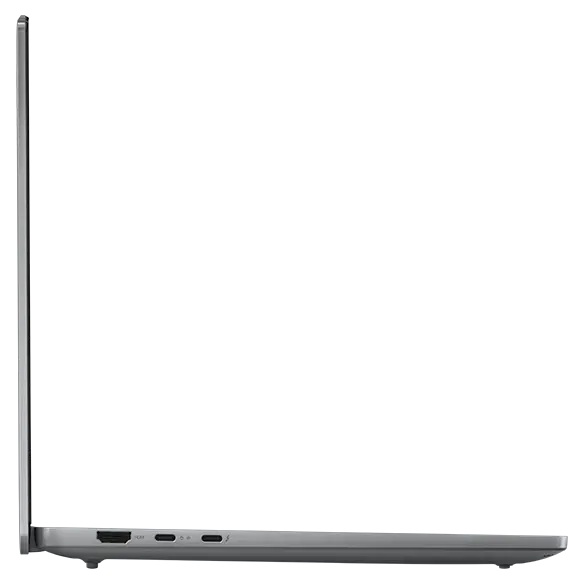 Left side view of Lenovo IdeaPad Pro Gen 9 14 inch laptop with lid open 90 degrees.