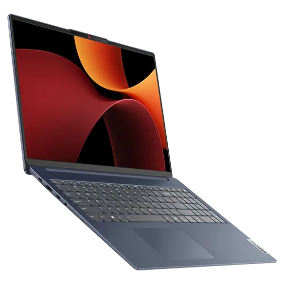 IdeaPad Slim 5 Gen 9 (16″ AMD) open three-quarter and elevated with front facing right side view