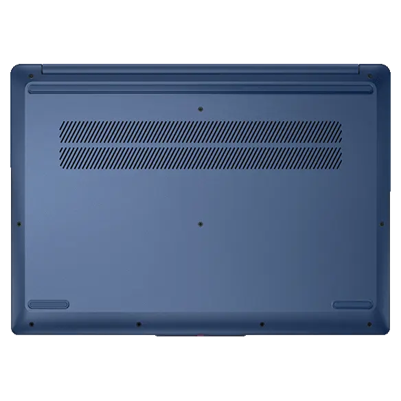 Bottom view of the Lenovo IdeaPad Slim 3i Gen 9 16 inch laptop in Abyss Blue, focusing its vents.