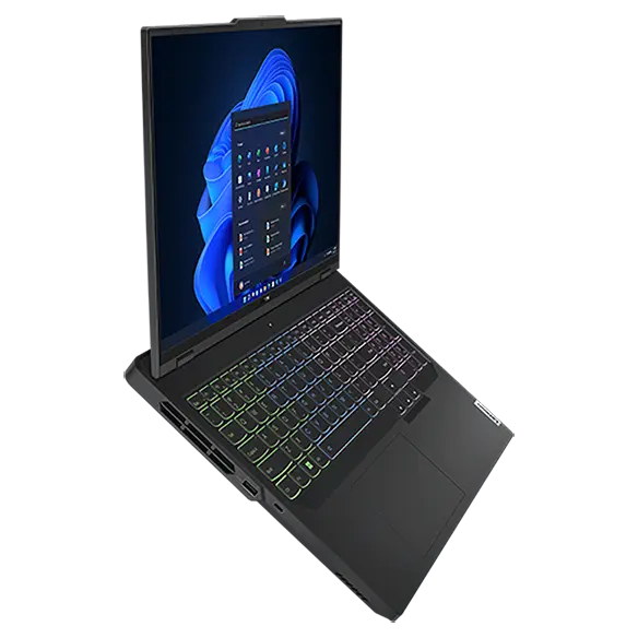 Legion 5 Pro Gen 8 (16″ AMD) angled to the right with the screen on