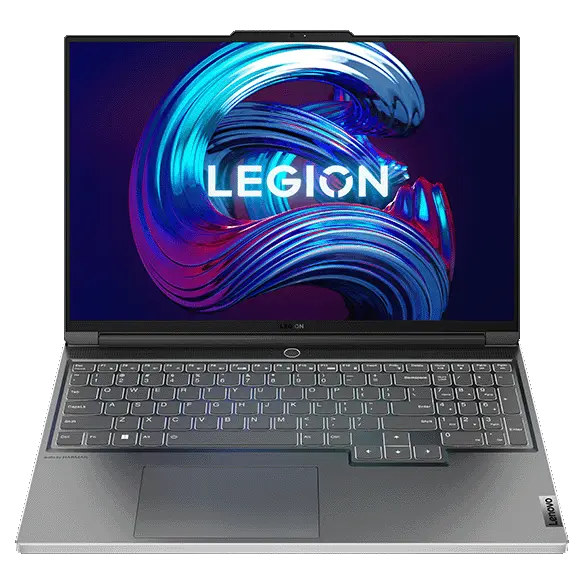 Legion Slim 7 Gen 7 (16” AMD) front facing with screen on