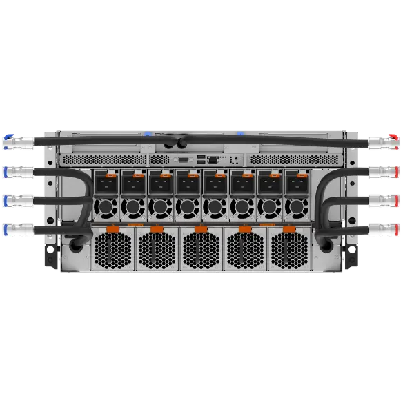 ThinkSystem SR780a V3 rear view showing water connections