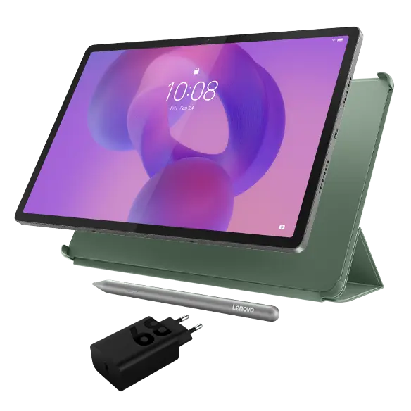 Lenovo Idea Tab Pro (8GB 256GB) (Wifi) - Luna Grey + Pen, Charging Adaptor & Folio (Green) MediaTek Dimensity 8300 Processor (3.35 GHz )/Android/256 GB UFS 4.0