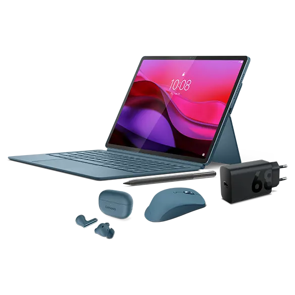 Lenovo Yoga Tab Plus (16GB 256GB) (Wifi) - Tidal Teal + Charging Adaptor, Yoga Pro Mouse & Yoga Ear Buds (Tidal Teal) Qualcomm® Snapdragon™ 8 Gen 3 Prozessor (3,30 GHz )/Android/256 GB UFS 4.0