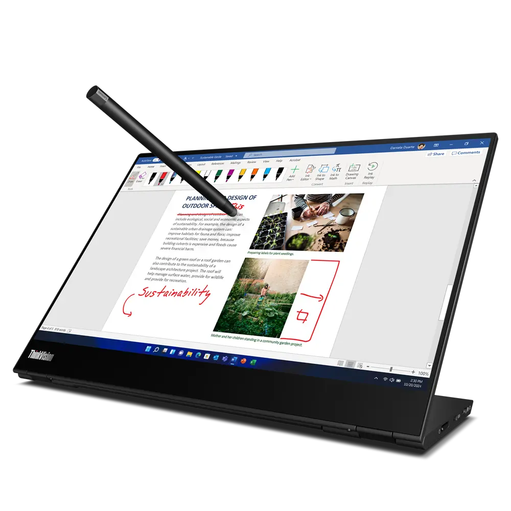Monitor portátil ThinkVision M14t 2da Gen (Touch) de 14