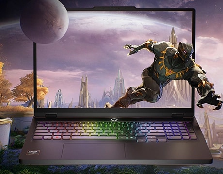 Muestra los gráficos inmersivos y el rendimiento de juego de alto nivel del Legion Pro 5 10ª generación con AMD y NVIDIA.