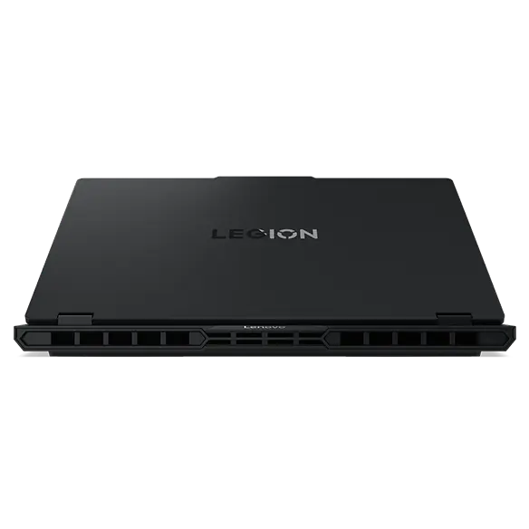 Rear view of Legion Pro 5i Gen 10 with closed lid and visible rear exhaust vents.
