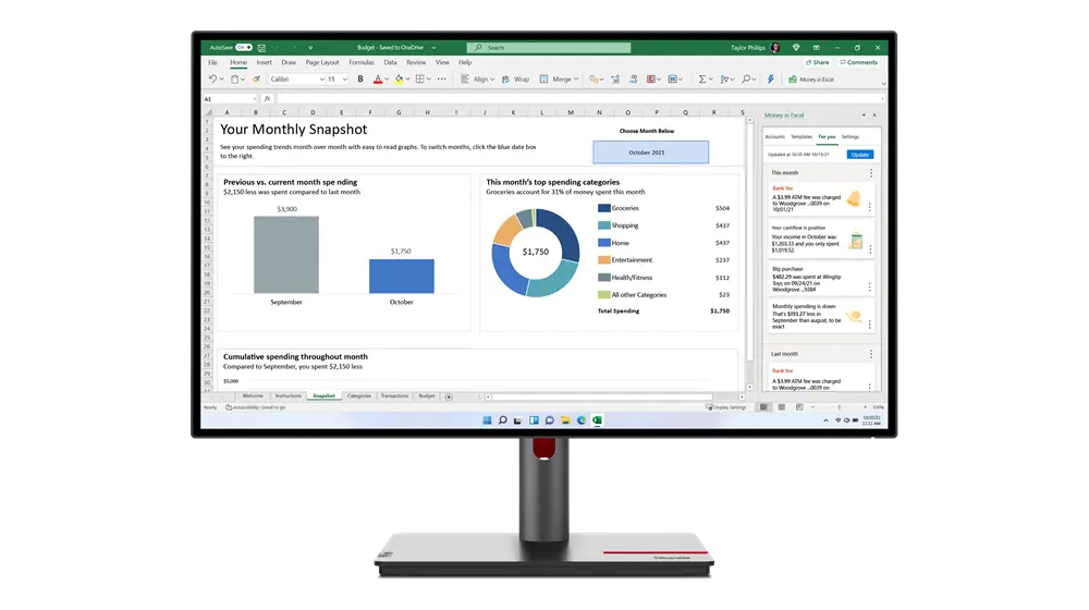 Monitor ThinkVision P27h-30 de 27"