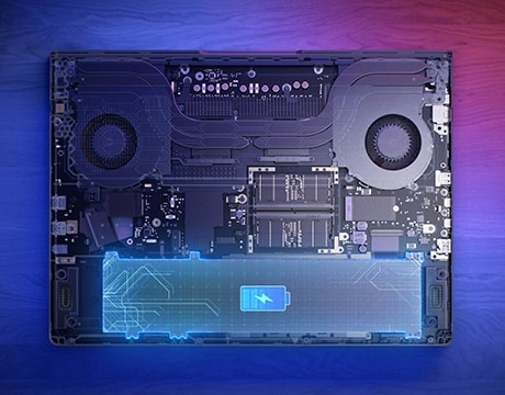 Showcases Legion Pro 5i Gen 10’s high-refresh display and full-size keyboard for gaming precision.
