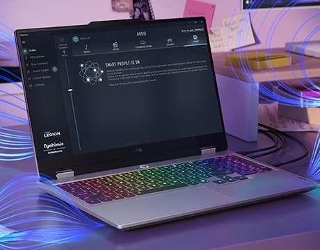 Highlights immersive audio customization with Nahimic sound optimization tools.