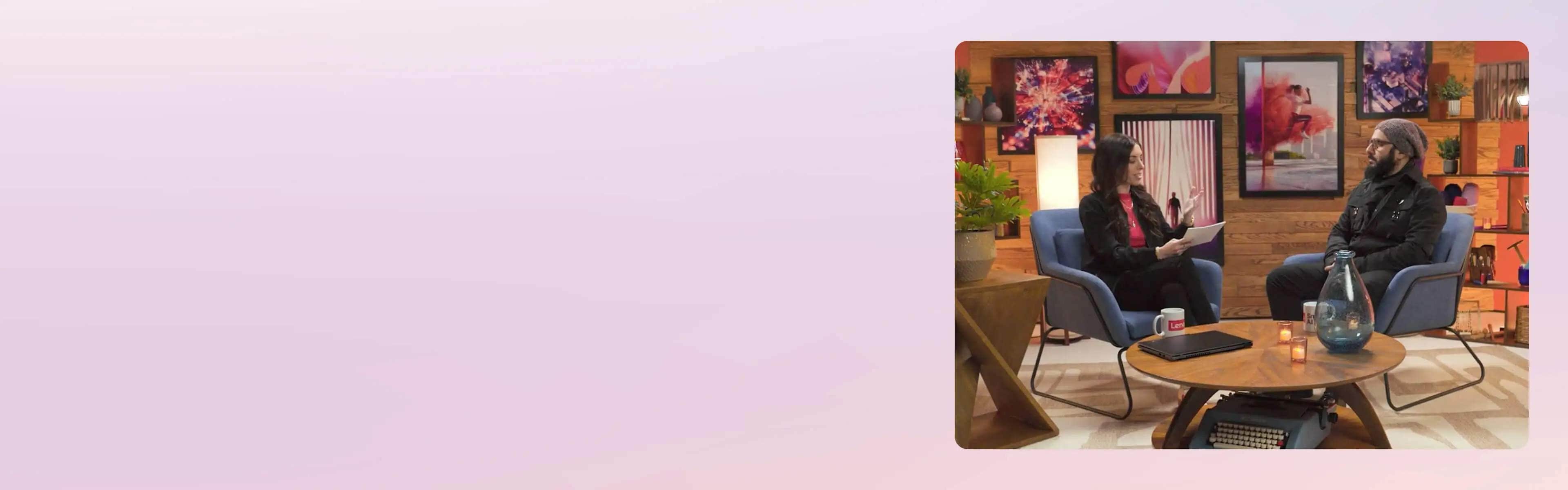 Alexa Carlin interviewing Nima Baiati in the Lenovo Studio.