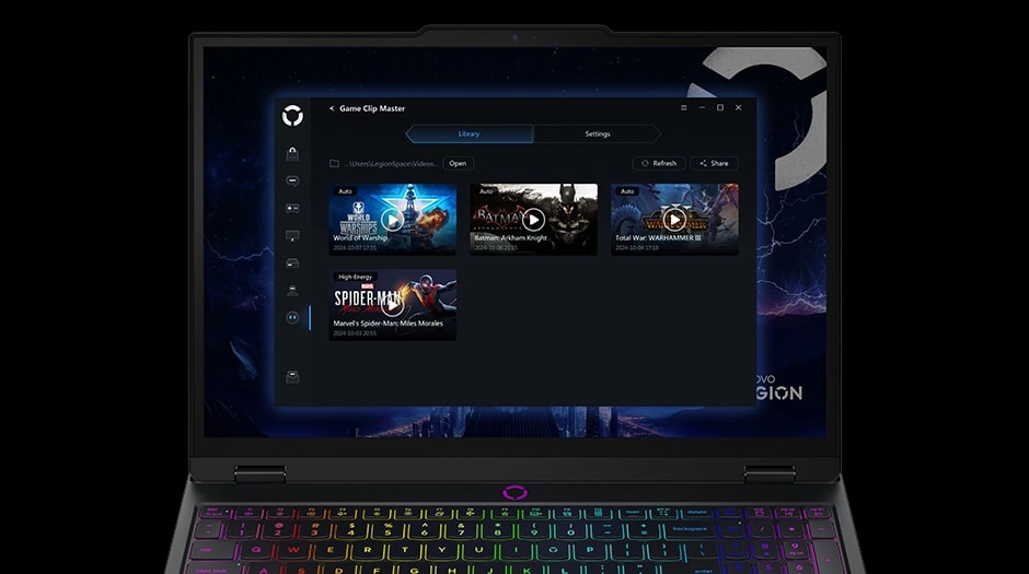 Enter the Game Clip Master & find the titles you would like to take up next on the Lenovo Legion 5 Gen 10 laptop.