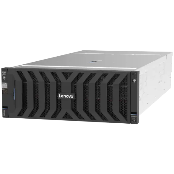 Lenovo ThinkSystem SR860 V4 front-left view with security bezel