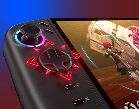 Closeup of the Large Pivot D Pad on the controller of the Lenovo Legion Go Gen 2 (8.8”). מחשב גיימינג נייד Legion Go Gen 2 8AHP2 83N1000YIV מבית Lenovo