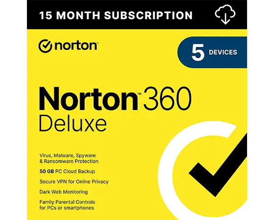 Lenovo Norton 360 Deluxe - Protection for 5 Device 15 Month Subscription
