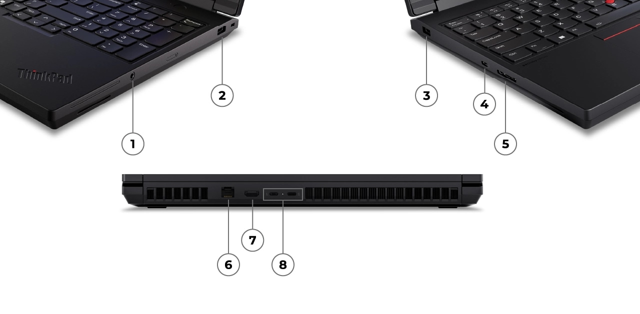 Ports and slots ThinkPad T16g Gen 3