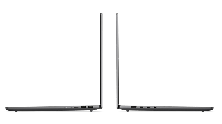 Right and left profile views, showing ports and slim design, of the Lenovo IdeaPad 5a Gen 11 (16" AMD). מחשב נייד IdeaPad Slim 5 16AHP11 83S40013IV מבית Lenovo